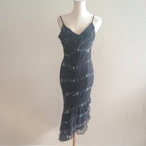 Y2K Silk Beaded Asymmetrical Fairygoth Dress